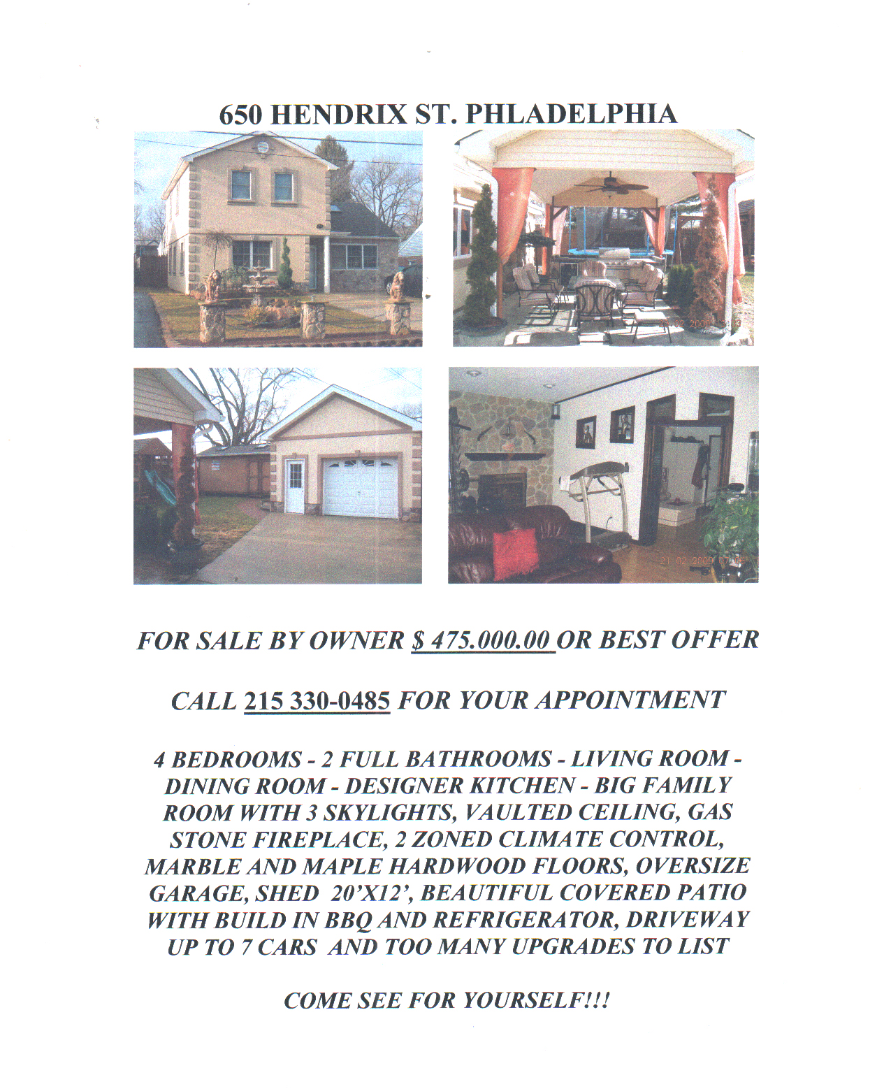 Ogłoszenie darmowe. Lokalizacja:  650 HENDRIX STR, PHILADELPHIA, PA. ARCHIWALNE - Wszystkie. HOUSE FOR SALE BY OWNER.